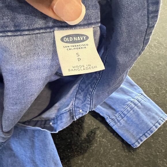 Old Navy Chambray Shirt Dress Popover Long Sleeve S Blue M - Picture 16 of 16